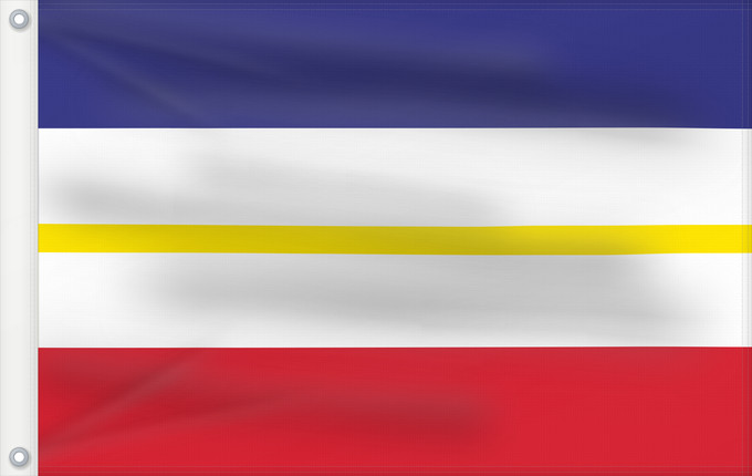 Drapeau, avec deux œillets métalliques et guindant renforcé : Mecklenburg-Western Pomerania	Mecklenburg-Vorpommern	Mecklembourg-Poméranie-Occidentale	Mecklemburgo-Pomerania Occidental	Meclemburgo-Pomerania Anteriore