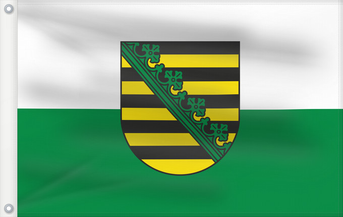 Bandera, con dos ojales metálicos y lado del asta reforzado: Saxony	Civil flag of Saxony	Saxe	Sajonia	Landesflagge Sachsens	Sassonia	Sachsens	Chorhoj Sakskeje	Flaage fon Saksen