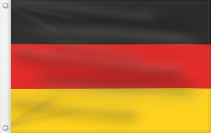Drapeau, avec deux œillets métalliques et guindant renforcé : Germany Allemagne Alemania Deutschland Germania