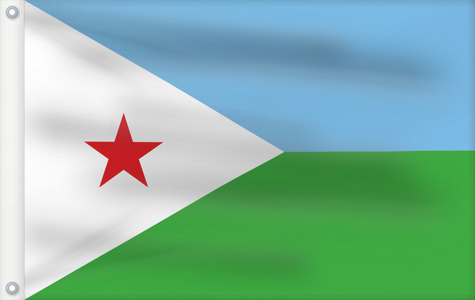 Drapeau, avec deux œillets métalliques et guindant renforcé : Djibouti Yibuti Dschibuti Gibuti Vo Dschibuti የጅቡቲ ሰንደቅ ዓላማ علم جيبوتي জিবুতির পতাকা Banniel Djibouti Džibutská vlajka Ĝibutio Djibutiko bandera Djiboutin Ala Cîbutî Džibučio Sainan i Dziboti Jiboti Džibutija Jabuuti Djiboutis Jibuti