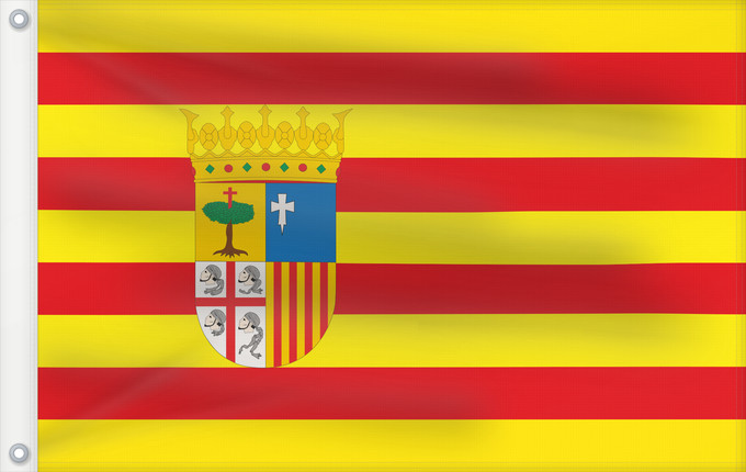 Drapeau, avec deux œillets métalliques et guindant renforcé : Aragon Aragón Aragona