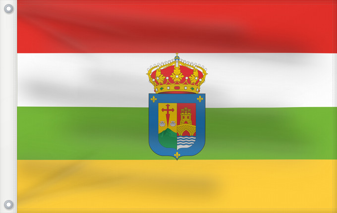 Bandera, con dos ojales metálicos y lado del asta reforzado: La Rioja