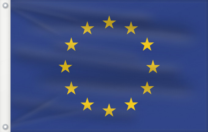 Bandiera, con due occhielli metallici e lato dell'asta rinforzato: Europe	Europe is the flag and emblem of the European Union  EU  and Council of Europe  CoE	Européen est le symbole non seulement de l’Union européenne	La Unión Europea consta de doce estrellas amarillas sobre fondo azul	Die Europaflagge besteht aus einem 