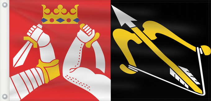 Flag, with two metal eyelets and reinforced hoist: Itä-Suomen lääni