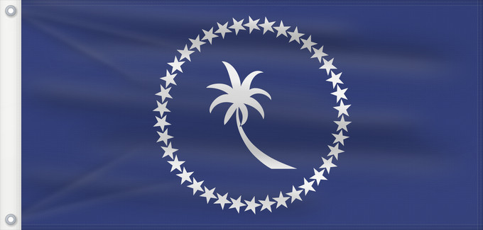 Drapeau, avec deux œillets métalliques et guindant renforcé : Chuuk	Chuuk  state within the Federated States of Micronesia  - colours and 1 2 dimensions based partly on templates at The World Flag Database and Photo of flag in use	Chuuk 
