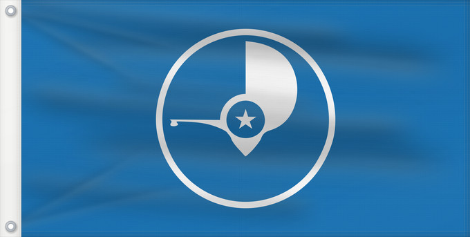 Drapeau, avec deux œillets métalliques et guindant renforcé : Yap	Guaire