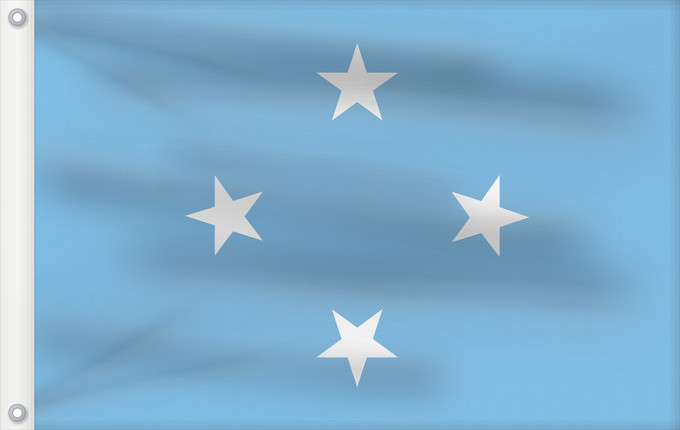 Bandera, con dos ojales metálicos y lado del asta reforzado: Federated States of Micronesia	Micronesia	Micronésie	Mikronesien