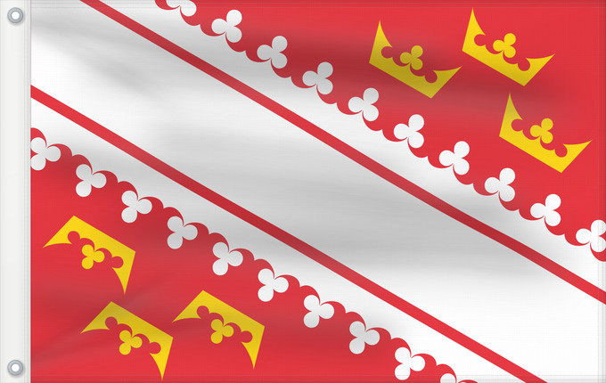 Flagge, mit zwei Metallösen und verstärktem Besatzband: Alsace	L’Alsace	Alsacia	Französischen Region Elsass	Alsazia