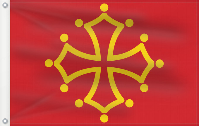 Bandera, con dos ojales metálicos y lado del asta reforzado: Midi-Pyrénées