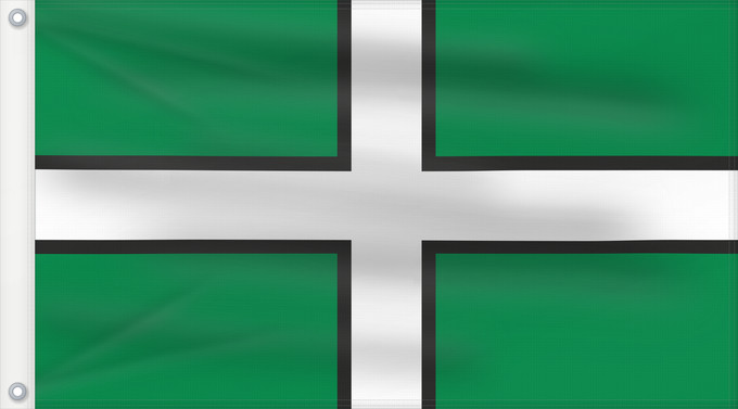 Bandera, con dos ojales metálicos y lado del asta reforzado: Devon Hrabstwa Devon Banniel Sant Petroc