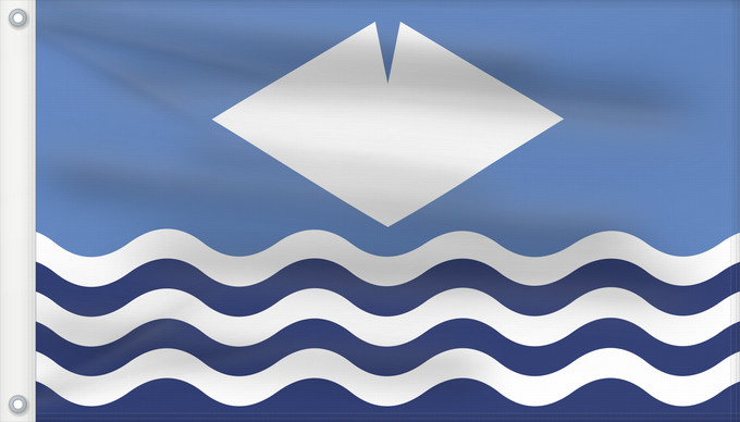 Bandera, con dos ojales metálicos y lado del asta reforzado: Isle of Wight	île de Wight	Isla de Wight	Isola di Wight	Isle of Wight The registered Isle of Wight