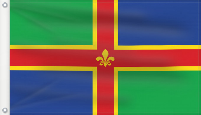 Bandera, con dos ojales metálicos y lado del asta reforzado: Lincolnshire	Lincolnshire county