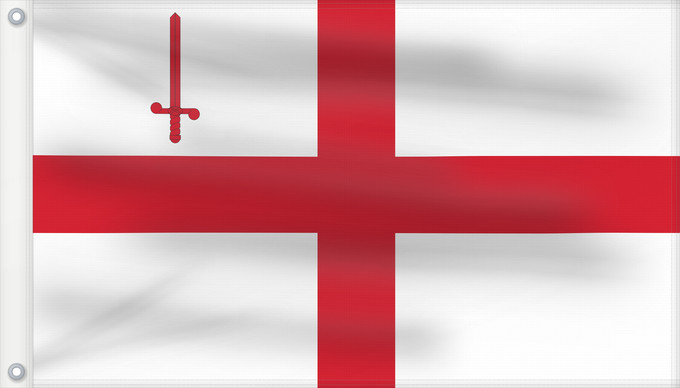 Flag, with two metal eyelets and reinforced hoist: City of London	City of London  the  Square Mile	Londres	London	Флаг Лондонского Сити