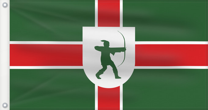 Flag, with two metal eyelets and reinforced hoist: County Flag of Nottinghamshire Nottinghamshire Snotingahāmscīre fana