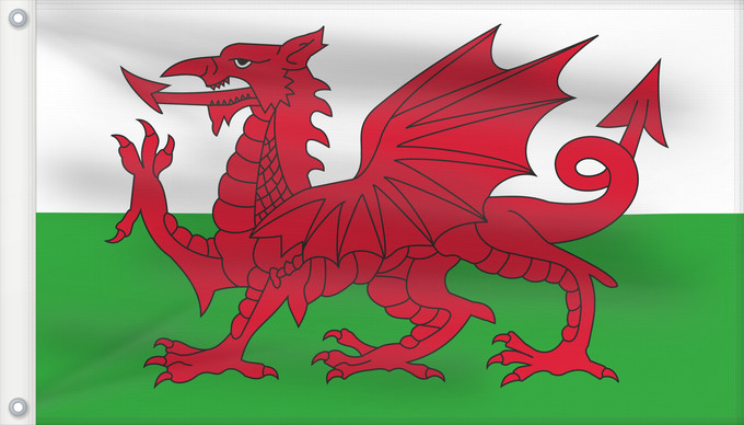 Flag, with two metal eyelets and reinforced hoist: Wales 2 Wales Pays de Galles Gales Wale Galles Walii Wīelisc Fana علم ويلز Banniel Kembre Cymru Galesko bandera Walesin Breataine Bige Brattag Vretin Walesa Kembra Valliae Знаме на Велс Couleu de Galles Флаг Уэльса Прапор Уельсу