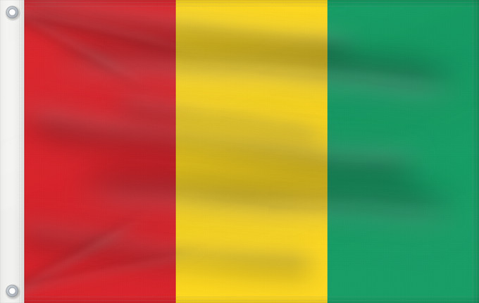 Flag, with two metal eyelets and reinforced hoist: Guinea Guinée