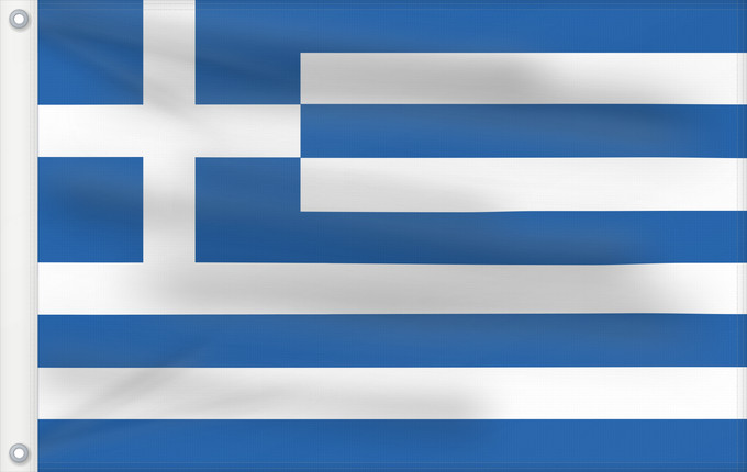Drapeau, avec deux œillets métalliques et guindant renforcé : Greece	Greece  since 1978  and Naval Ensign of Greece  since 1828	Grèce  depuis 1978  et insigne naval de la Grèce  depuis 1828	Grecia	Griechenland	Griekenland	Grécia	Grecji	Yunanıstan	Знаме на Гърция	গ্রীসদেশীয় পতাকা	Banniel Gres	Řecká vlajka	Gwlad Groe