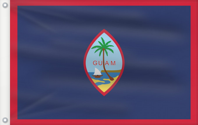 Drapeau, avec deux œillets métalliques et guindant renforcé : Guam Guam, courtesy an e-mail from the author of xrmap Banderan Guåhån Teritoriilor Guam