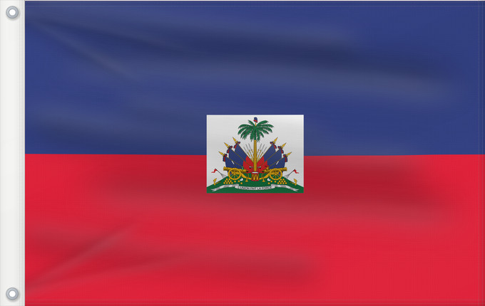 Drapeau, avec deux œillets métalliques et guindant renforcé : Haiti civil Haiti Haïti Haití
