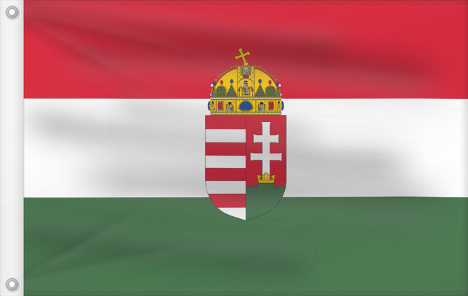 Bandera, con dos ojales metálicos y lado del asta reforzado: Hungary	Hongrie	Hungría	Ungarn	Dell Ungheria	Hongarije	Hungria	Banniel Hungaria	Ungarns	Hungario	Ungari lipp	Unkarin	HUngáire	Magyarország	Hungaria	Hungariae	Tal-Ungerija	Styago Ungariya	Ungariei	Madžarske	Ungerns	Stän Macaräna