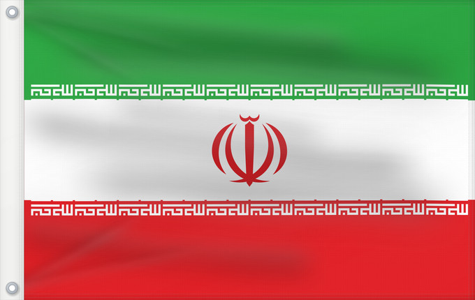 Flag, with two metal eyelets and reinforced hoist: Iran Irán