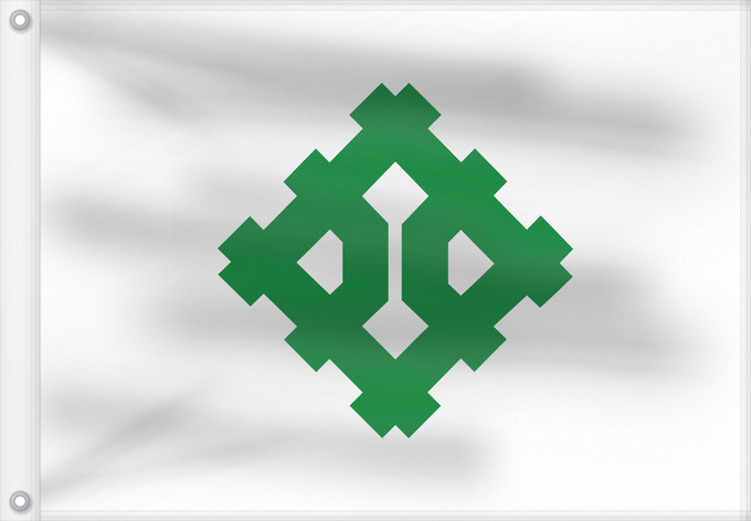 Bandera, con dos ojales metálicos y lado del asta reforzado: Hukui [Fukui]