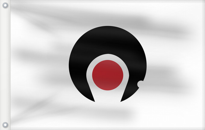 Bandera, con dos ojales metálicos y lado del asta reforzado: Kagosima [Kagoshima]
