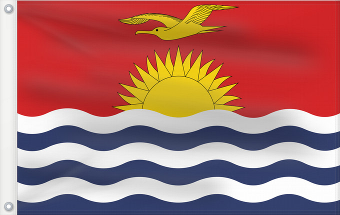 Drapeau, avec deux œillets métalliques et guindant renforcé : Kiribati	Kiribatov