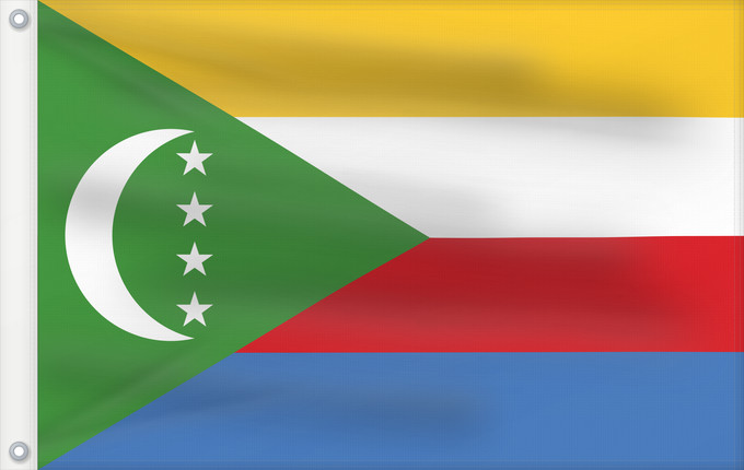 Drapeau, avec deux œillets métalliques et guindant renforcé : Comoros	Comores	Comoras	Komoren	Comore