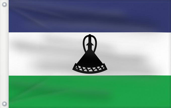 Drapeau, avec deux œillets métalliques et guindant renforcé : Lesotho	Lesoto	Lesothos	Lesota	Seboko ye Lesotho