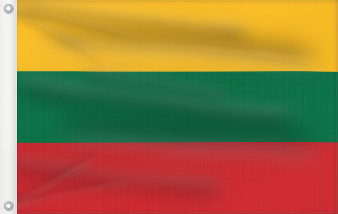 Drapeau, avec deux œillets métalliques et guindant renforcé : Lithuania	Lituanie	Lituania	Litauen	Lituana	Litouwen	Lituânia	Litwy	Сцяг Літвы	Сьцяг Летувы	Национално знаме на Литва	Litevská vlajka	Litauens	Σημαία της Λιθουανίας	Litovio	Leedu lipp	Liettuan	Liotuáine	דגל ליטא	Litve	Litvánia	リトアニアの国旗	ლიტვის დროშა	Lietuv