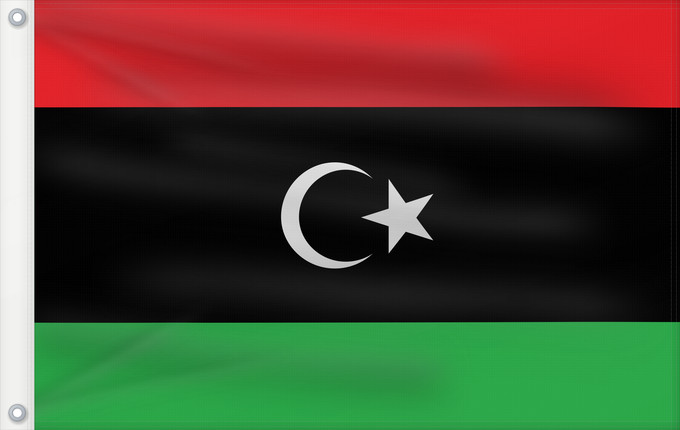 Drapeau, avec deux œillets métalliques et guindant renforcé : Libya	The national flag of Libya	La Libye	Libia	Libyen	Libië	Líbia	علم ليبيا	Banniel Libia	Libije	Liibüa lipp	דגל לוב	リビアの国旗。	리비아의 국기	Libyas flagg	Libiei	Флаг Ливии	ⵍⵉⴱⵢⴰ ⴰⵛⵏⵢⴰⵍ ⵏ ⵍⵉⴱⵢⴰ