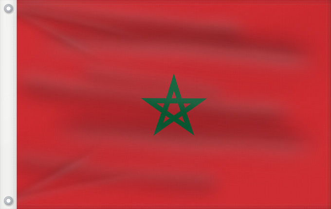 Flag, with two metal eyelets and reinforced hoist: Morocco Maroc Marruecos Marokko Marocco Marrocos Maroka علم المغرب Σημαία του Μαρόκου Maroko Marokoko bandera Marokon דגל מרוקו Marokkó モロッコの国旗 Marokkos flagg Marocului Флаг Марокко Marockos Moroko Drapea do Marok ⴰⵛⵏⵢⴰⵍ ⵏ ⵎⵓⵔⴰⴽⵓⵛ 摩洛哥國旗