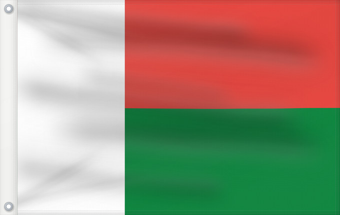 Drapeau, avec deux œillets métalliques et guindant renforcé : Madagascar Madagaskar
