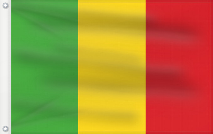 Flag, with two metal eyelets and reinforced hoist: Mali Malí علم مالي Mali finifana Malija Raaya bu Mali