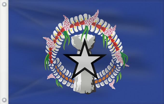 Bandera, con dos ojales metálicos y lado del asta reforzado: Northern Mariana Islands	Îles Mariannes du Nord	Islas Marianas del Norte	Nördliche Marianen	Isole Mariana del Nord