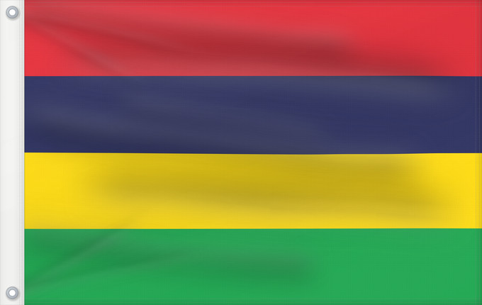 Bandera, con dos ojales metálicos y lado del asta reforzado: Mauritius	Maurice	Mauricio	মরিশাসের জাতীয় পতাকা।	Прапор Маврикію