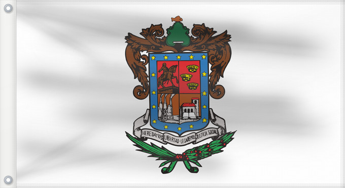 Flagge, mit zwei Metallösen und verstärktem Besatzband: Michoacan Michoacán
