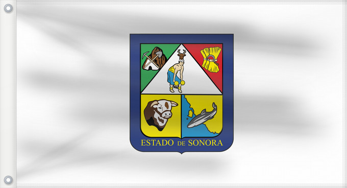 Flagge, mit zwei Metallösen und verstärktem Besatzband: Sonora