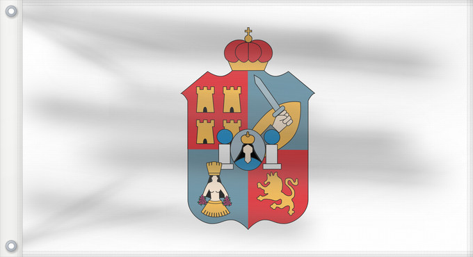 Bandera, con dos ojales metálicos y lado del asta reforzado: Tabasco