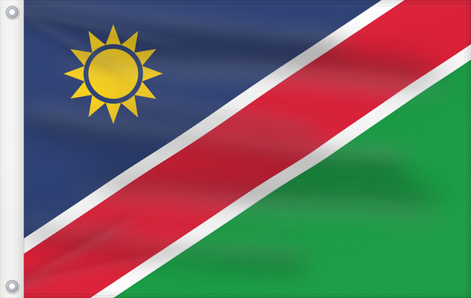 Bandera, con dos ojales metálicos y lado del asta reforzado: Namibia Namibie Namibië