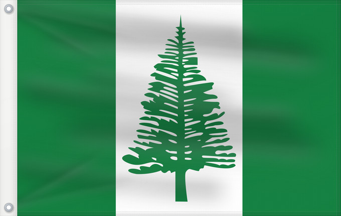 Drapeau, avec deux œillets métalliques et guindant renforcé : Norfolk Island	Norfolk	Norfolkinsel
