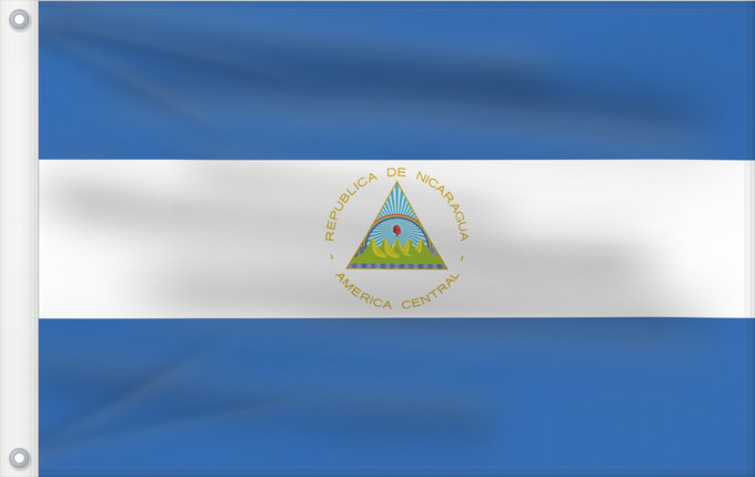 Bandera, con dos ojales metálicos y lado del asta reforzado: Nicaragua La República de Nicaragua Nikaragvo Флаг Никарагуа Nikaragve Nicaraguas