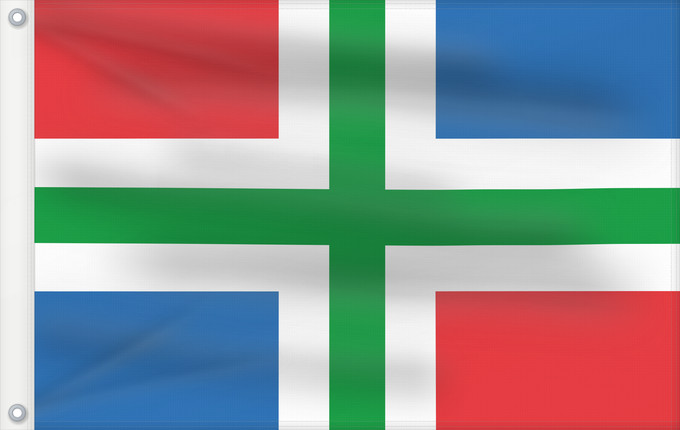 Bandera, con dos ojales metálicos y lado del asta reforzado: Groningen	Province of Groningen, Netherlands	Groningue	Groninga