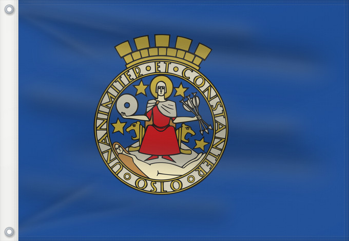 Bandera, con dos ojales metálicos y lado del asta reforzado: Oslo