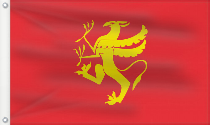 Flag, with two metal eyelets and reinforced hoist: Troms Troms County, Norway comté de Troms
