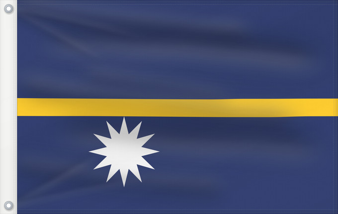 Flag, with two metal eyelets and reinforced hoist: Nauru The national flag of Nauru La bandera nacional de Nauru Nazionale di Nauru A bandeira nacional de Nauru Σημαία του Ναουρού La nacia flago de Nauro Nauru lipp Naurun דגל נאורו Знаме на Науру Anidenin Naoero Флаг Науру Nauru leavga Nauruja Naurus Naur