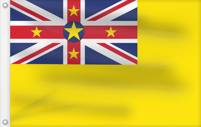 Bandera, con dos ojales metálicos y lado del asta reforzado: Niue Niue New Zealand ニウエの国旗 Pīwari o Niuē