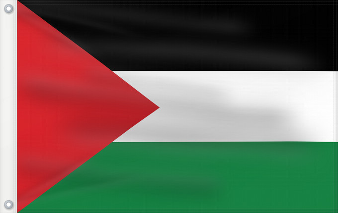 Bandera, con dos ojales metálicos y lado del asta reforzado: Palestine	State of Palestine	L’État de Palestine	Estado de Palestina	Palästina	Palestina	علم فلسطين	ফিলিস্তিনের পতাকা	Palestino	Dari Negara Palestina	Флаг Государства Палестина