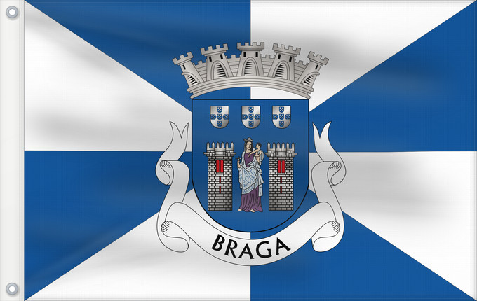 Flag, with two metal eyelets and reinforced hoist: Braga